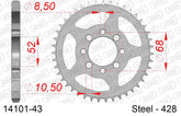 Corona AFAM 14101-43 in acciaio passo 428 SUZUKI RG 80 1980  -1981